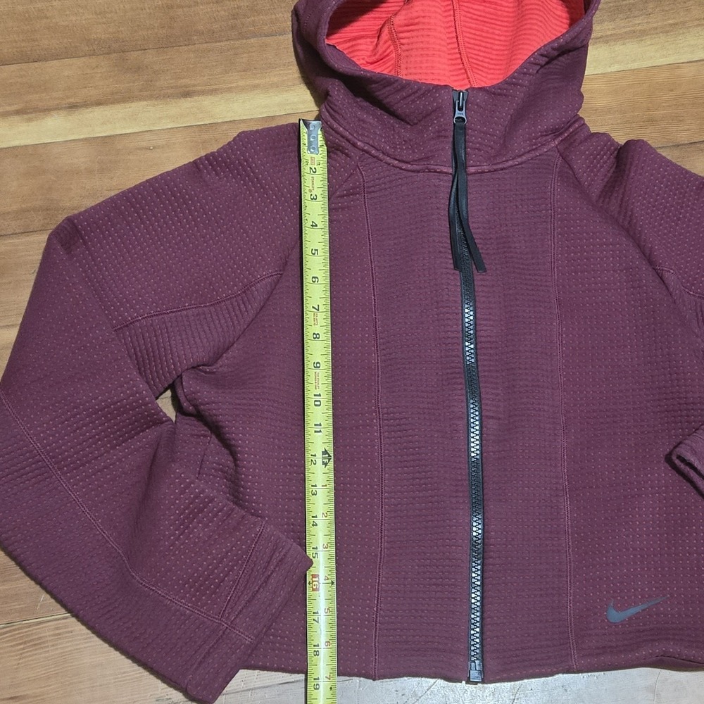 Nike Tech Fleece Full Zip Hoodie Womens Size S Burgundy Engineered Zip Jacket - Picture 10 of 12